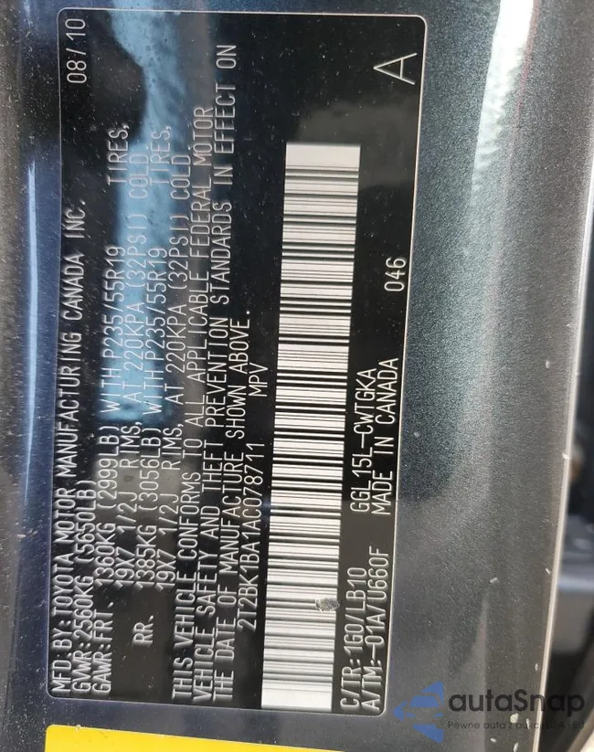 2T2BK1BA1AC078711: 87373155