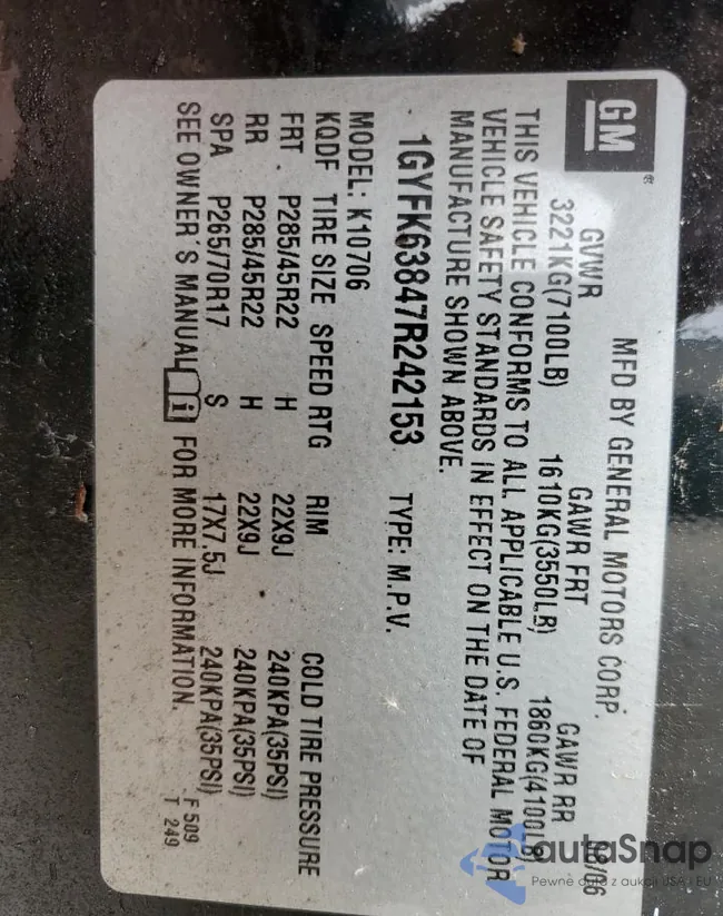 1GYFK63847R242153: 90596535