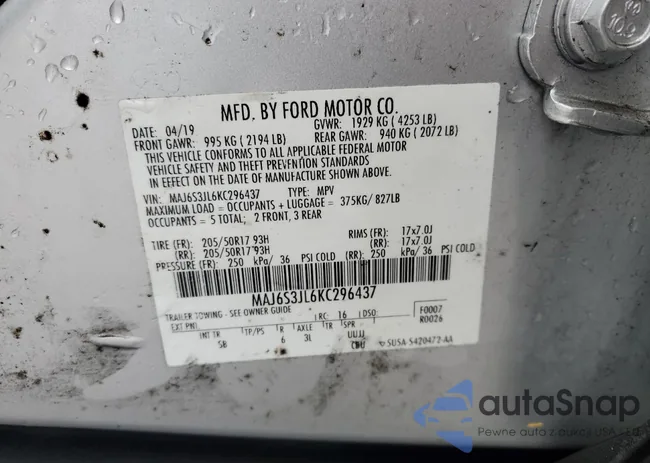 MAJ6S3JL6KC296437: 86167945