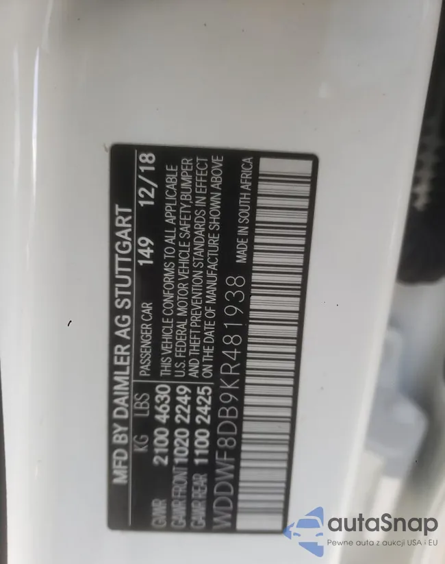 WDDWF8DB9KR481938: 90250525