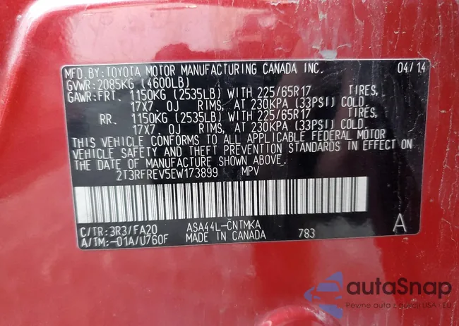 2T3RFREV5EW173899: 73397405