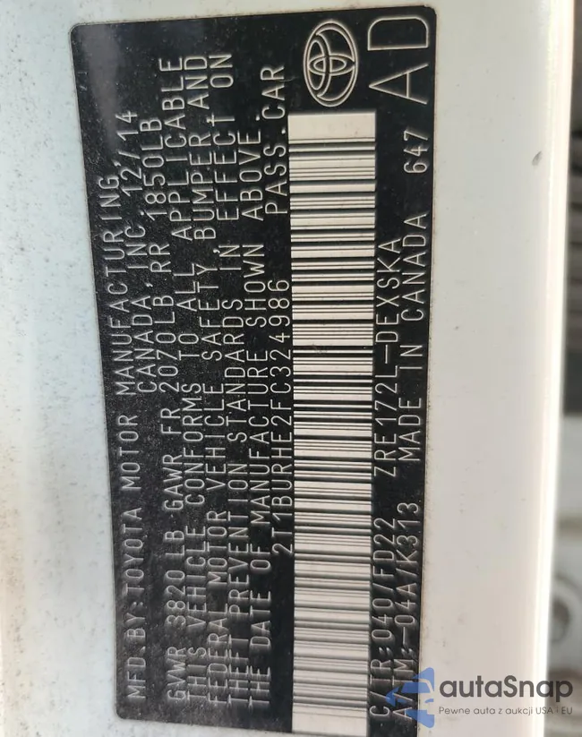 2T1BURHE2FC324986: 85794975