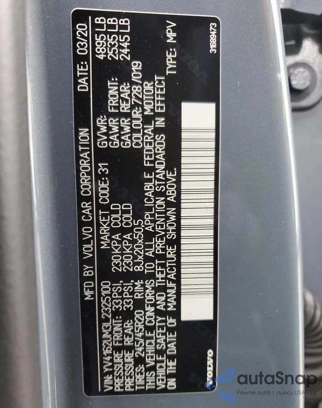 YV4162UM3L2325100: 90312665