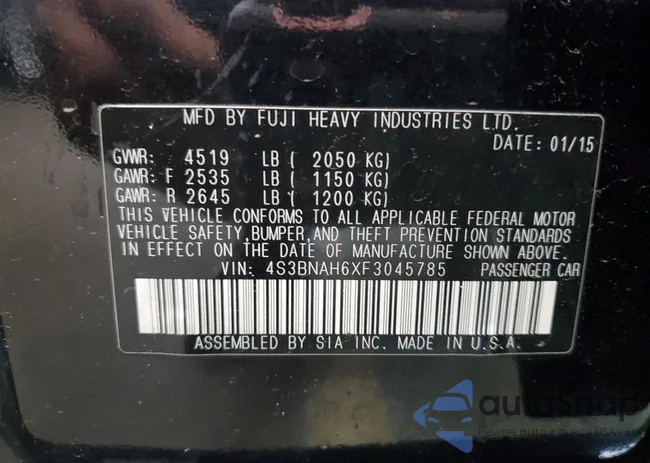 4S3BNAH6XF3045785: 86846855