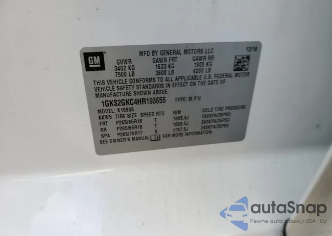 1GKS2GKC4HR193655: 89857915