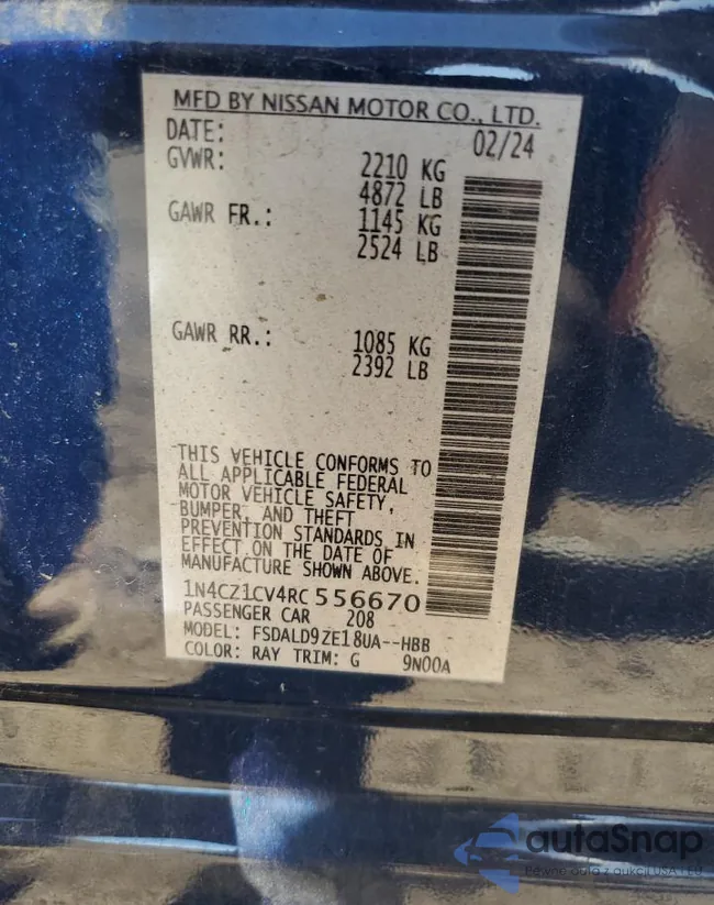 1N4CZ1CV4RC556670: 86621445