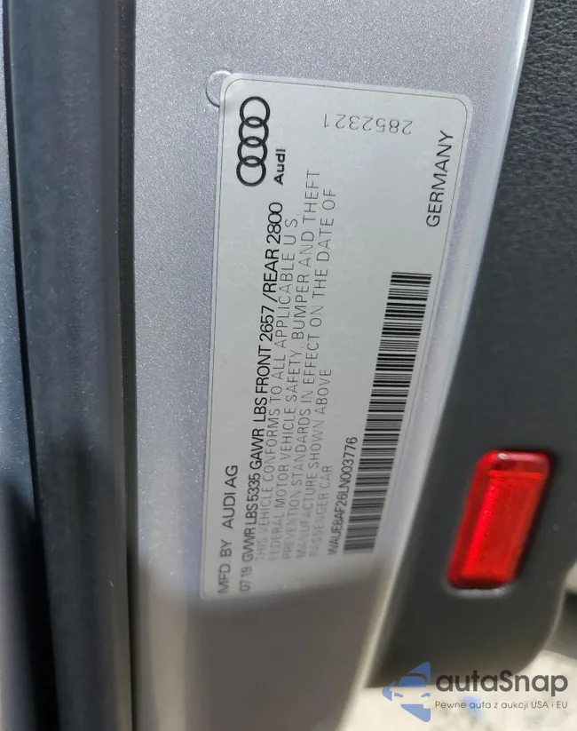 WAUE8AF26LN003776: 85723055