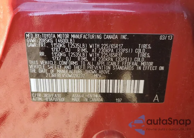 2T3RFREV5DW028232: 85178485