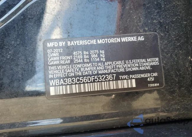 WBA3B3C56DF532367: 85359155