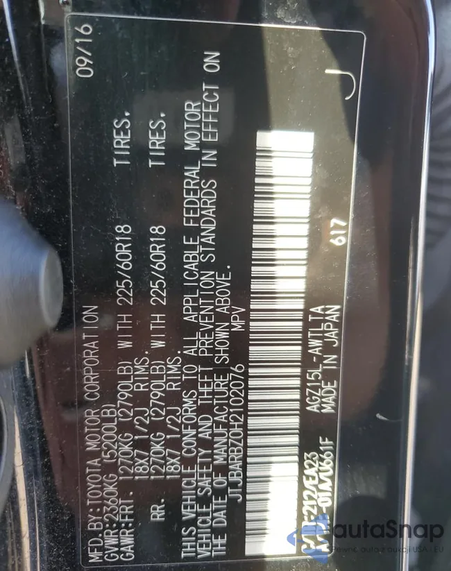 JTJBARBZ0H2102076: 84898995