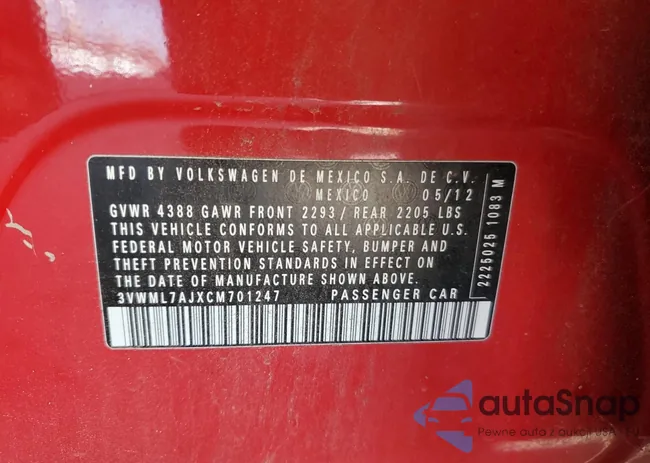 3VWML7AJXCM701247: 86152515