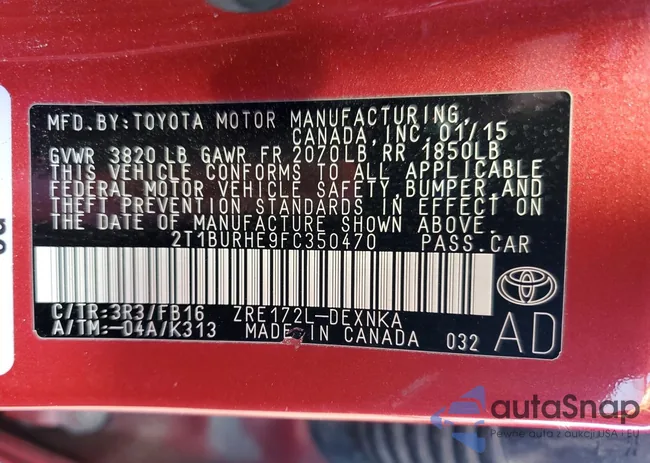 2T1BURHE9FC350470: 87251035