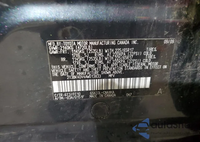 2T3BK4DV4AW013833: 86069955