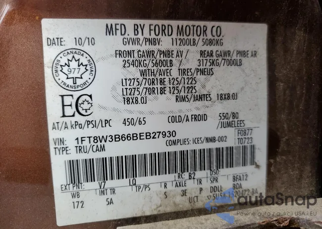 1FT8W3B66BEB27930: 81512605