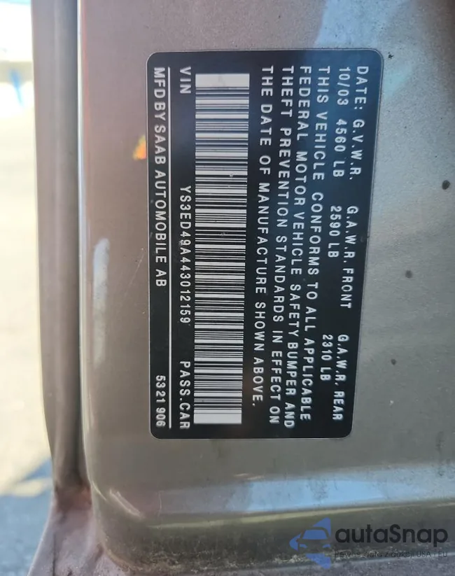 YS3ED49A443012159: 89684835