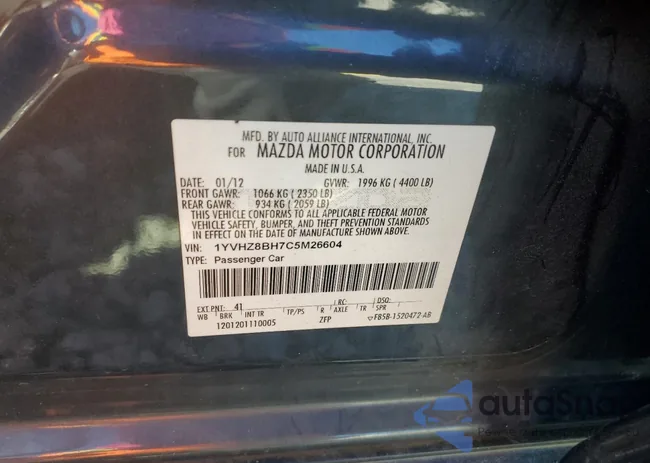 1YVHZ8BH7C5M26604: 87287165