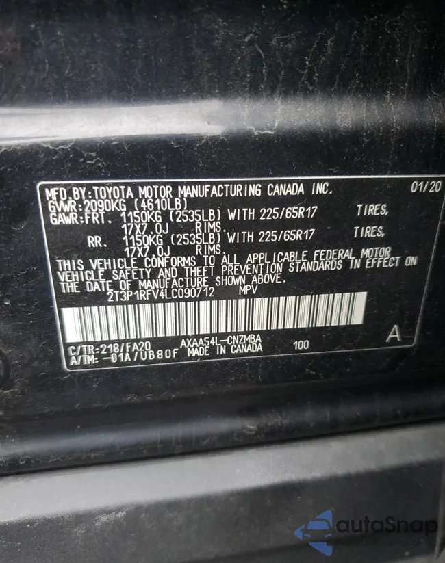 2T3P1RFV4LC090712: 90375465