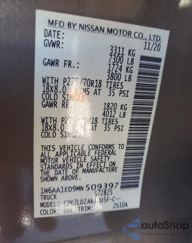 1N6AA1ED9MN509397: 82192245