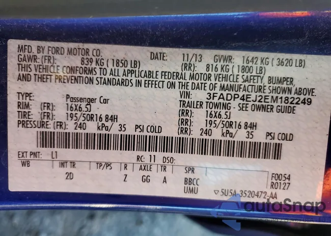 3FADP4EJ2EM182249: 89873055