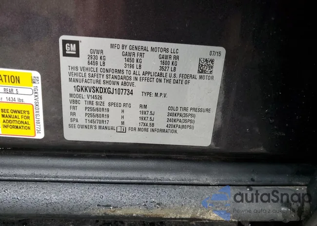 1GKKVSKDXGJ107734: 90948815