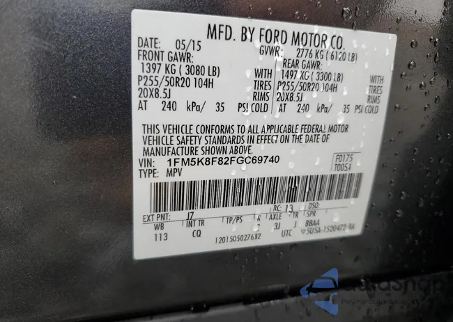 1FM5K8F82FGC69740: 90238395