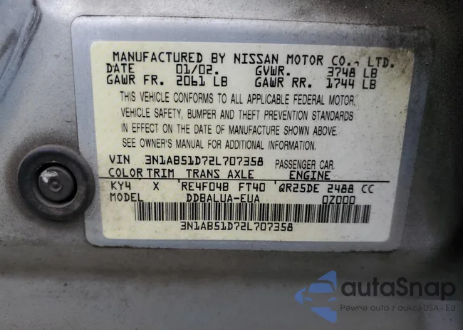 3N1AB51D72L707358: 90481235