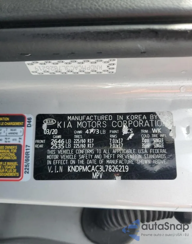 KNDPMCAC3L7826219: 90700355