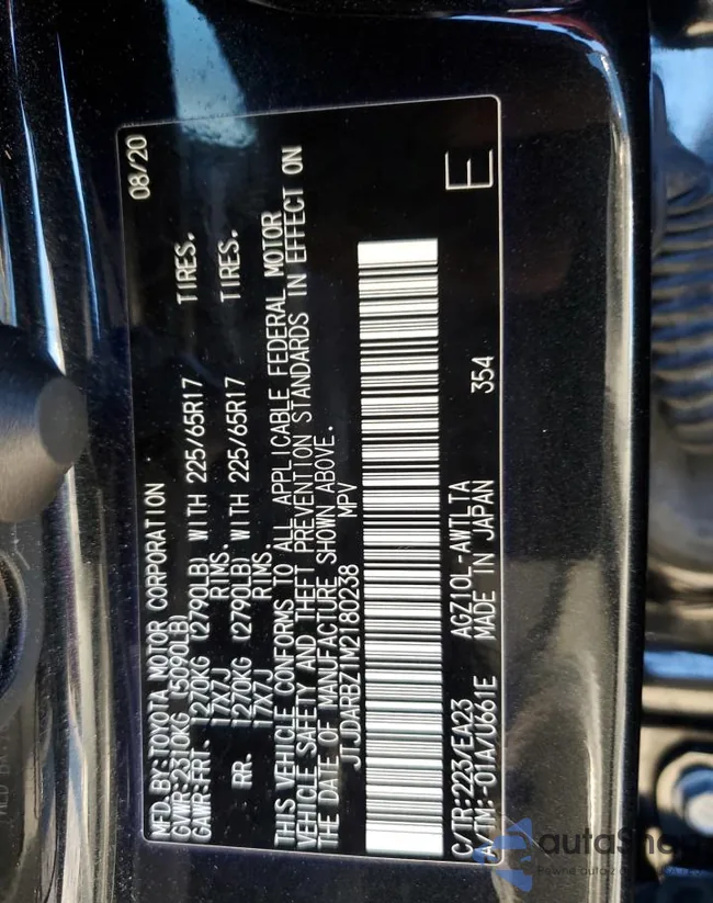 JTJDARBZ1M2180238: 89471435