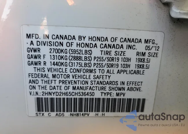 2HNYD2H65CH536450: 85588905