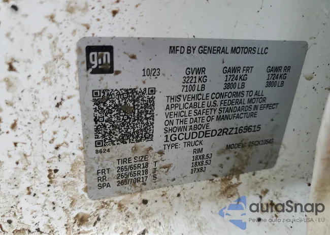 1GCUDDED2RZ165615: 85551085