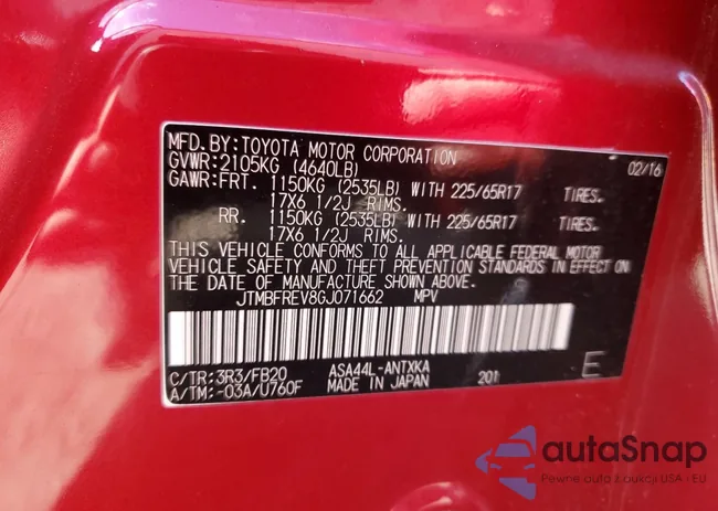 JTMBFREV8GJ071662: 82464165