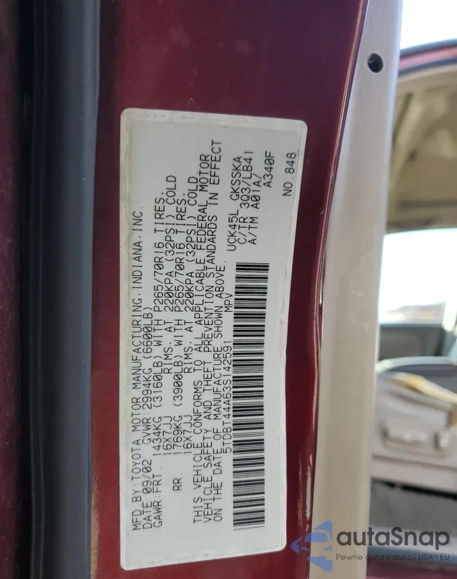 5TDBT44A63S142591: 84981035