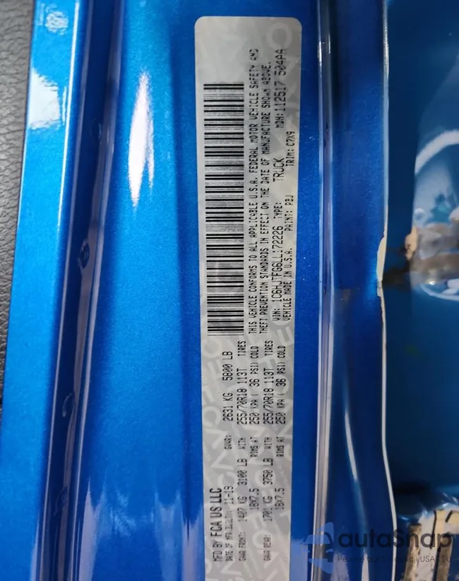 1C6HJTFG6LL172226: 84380335