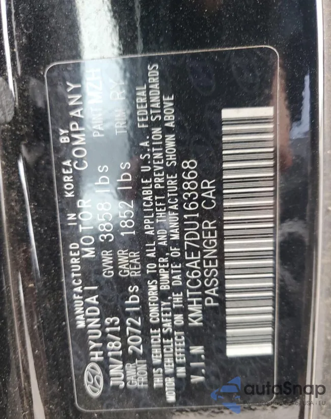 KMHTC6AE7DU163868: 89873585