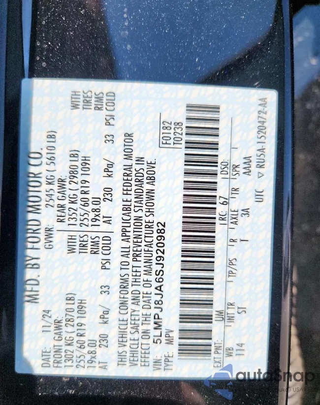 5LMPJ8JA6SJ920982: 85937385