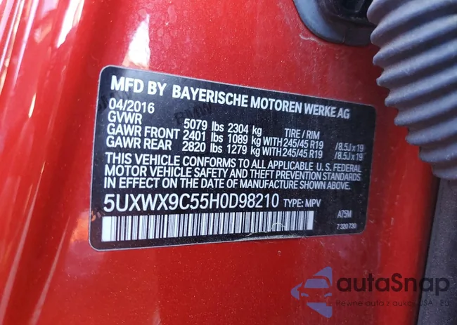 5UXWX9C55H0D98210: 85156905