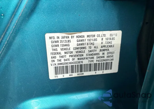 JHMGE8G36DC033876: 90328375