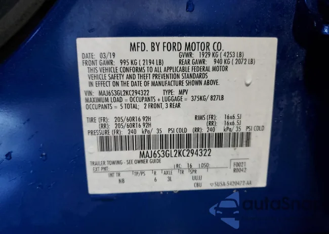 MAJ6S3GL2KC294322: 87220765