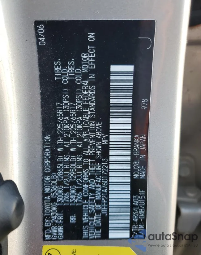 JTEEP21A760172213: 85137095