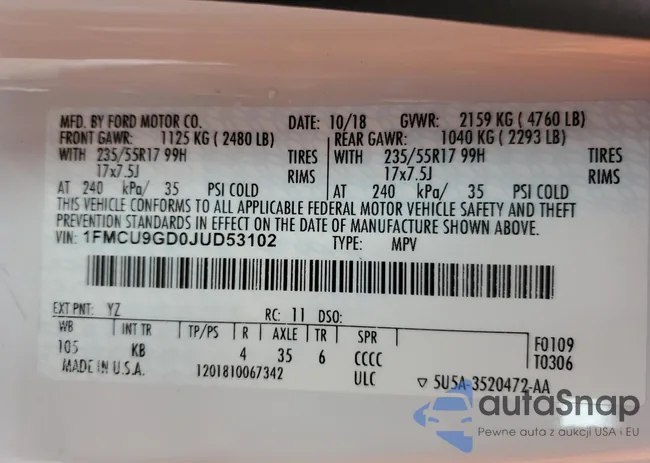 1FMCU9GD0JUD53102: 86846545