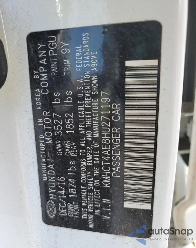 KMHCT4AE8HU271197: 85142645