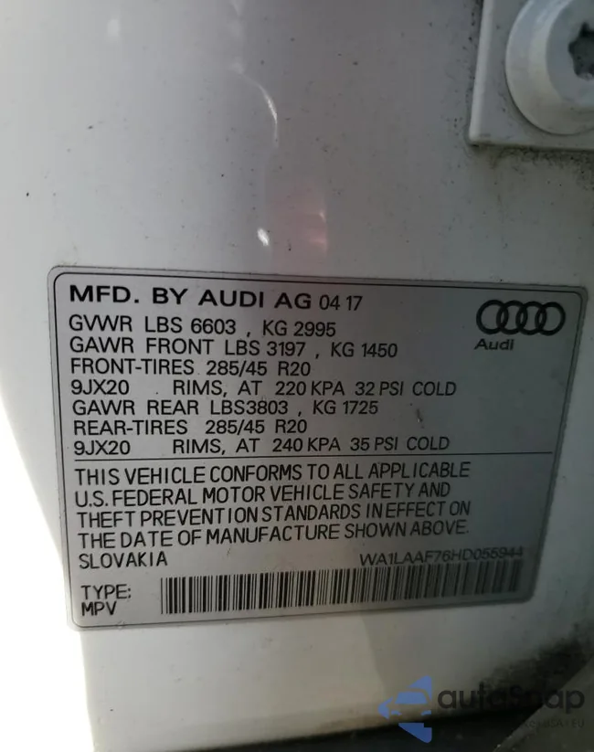 WA1LAAF76HD055944: 90312945