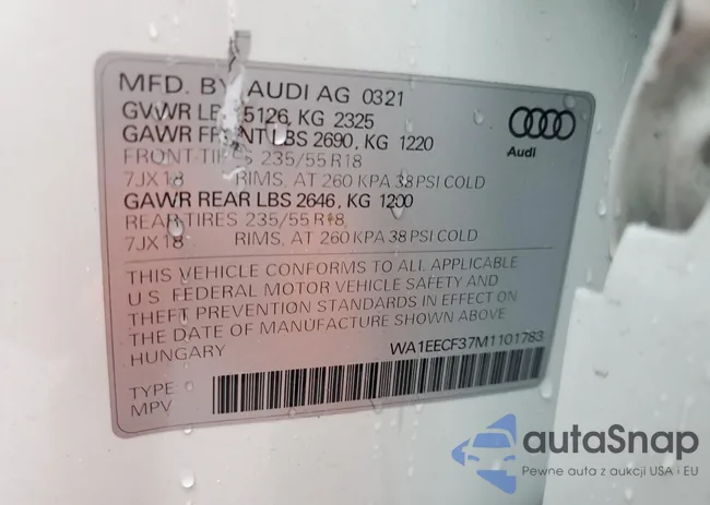 WA1EECF37M1101783: 82304245