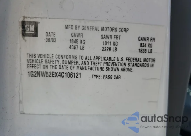 1G2NW52EX4C106121: 89931015