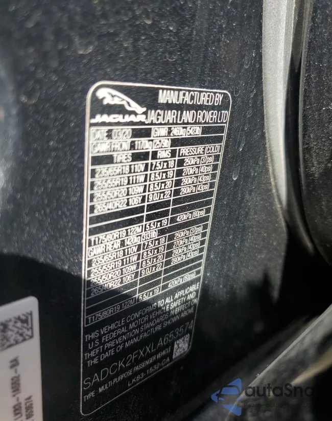 SADCK2FXXLA653574: 82530585