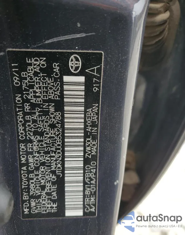 JTDKN3DU0B5324788: 90331955