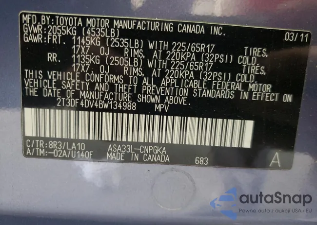 2T3DF4DV4BW134988: 82439345