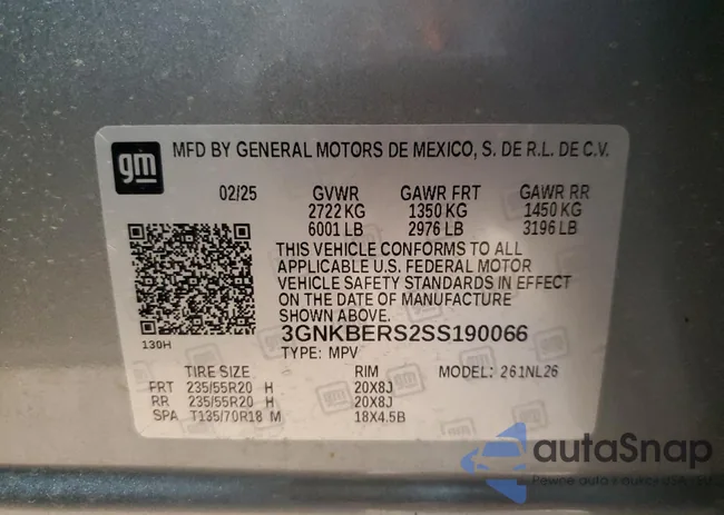 3GNKBERS2SS190066: 86838935