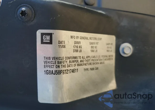 1G8AJ58F97Z174611: 87069915