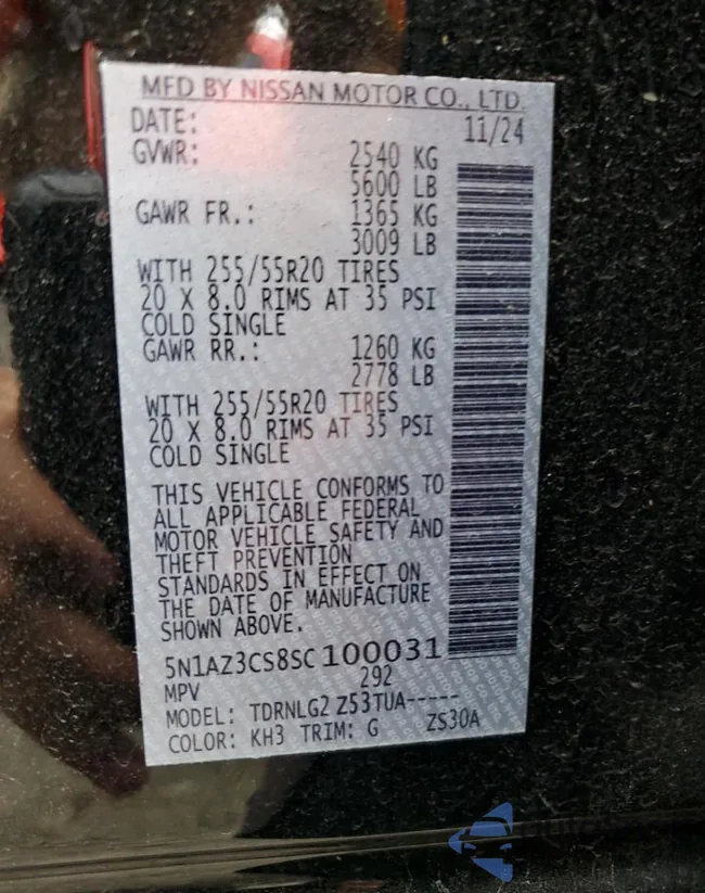 5N1AZ3CS8SC100031: 89658645